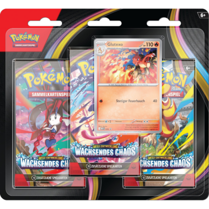 Pokémon Mega-Entwicklung – Wachsendes Chaos 3er-Blister – Glutexo Promo – Deutsch