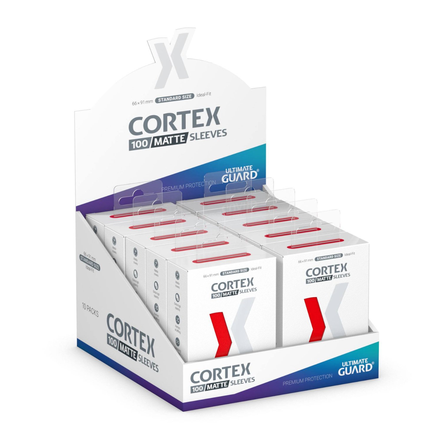 Ultimate Guard Cortex Sleeves Matte Standard Size (100) – Red – Bild 2